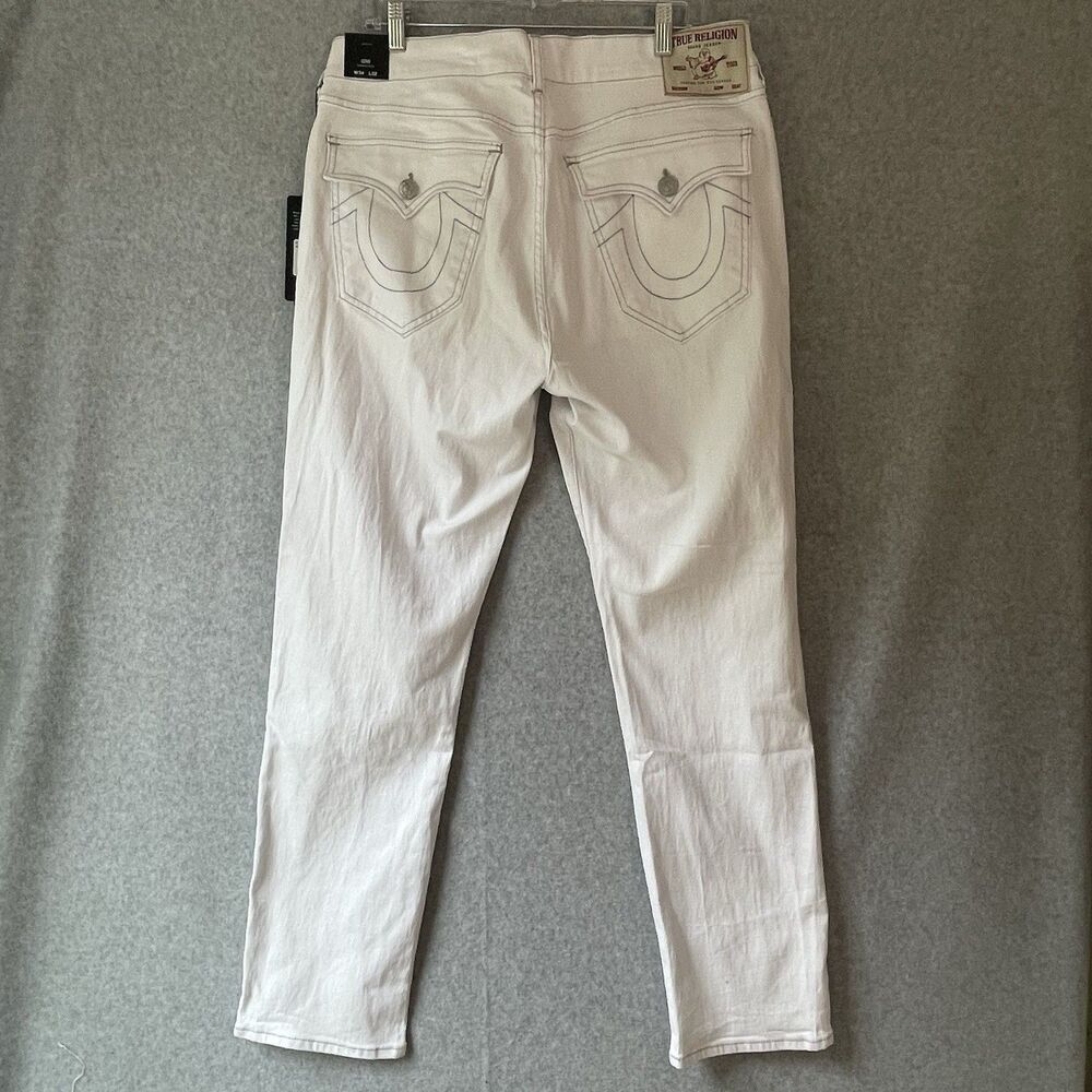 True Religion Geno Relaxed Slim Men's White Jeans 34x32 - Picture 2 of 13